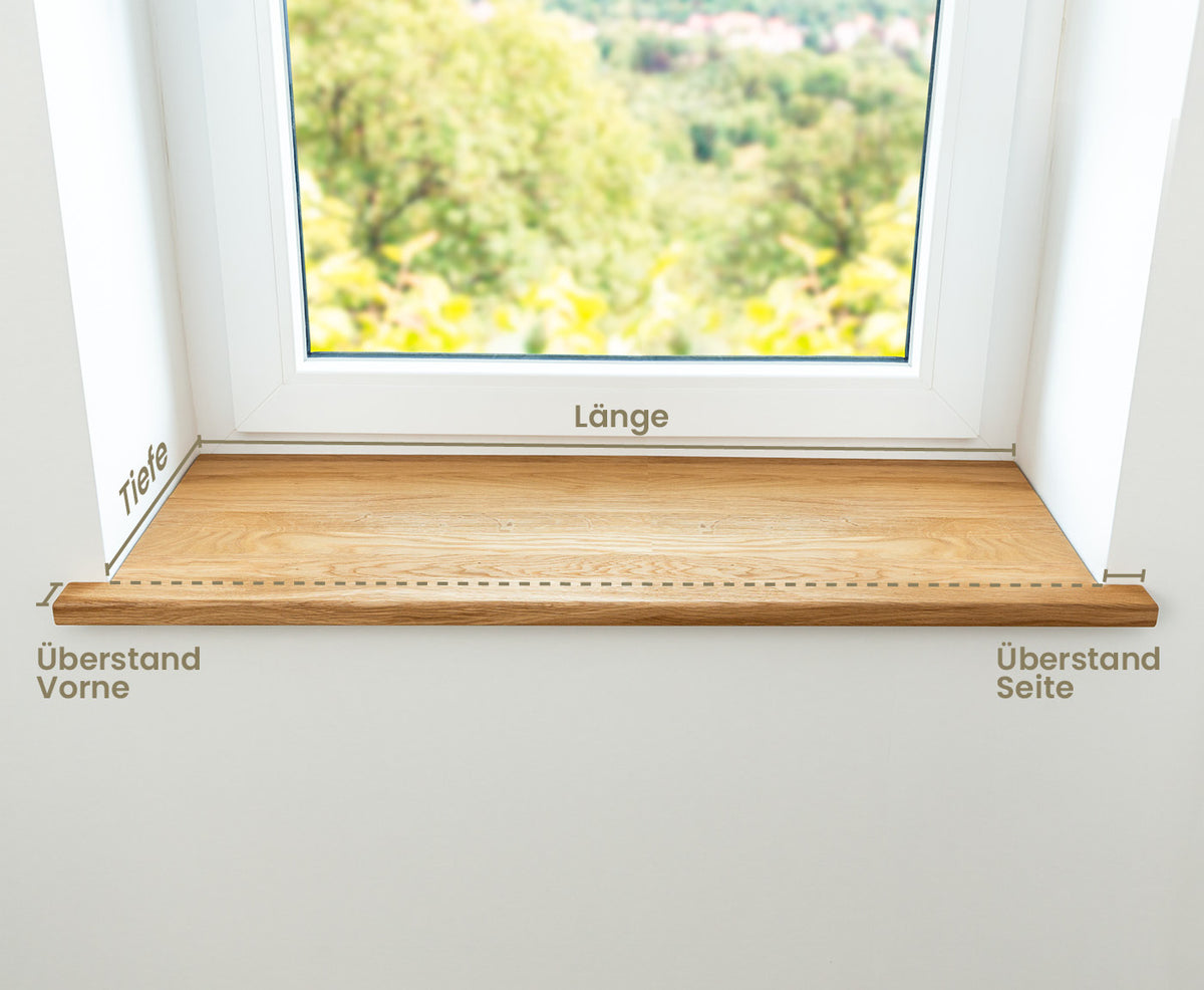 Anleitung zum Ausmessen der Fensterbank mittels Beschriftungen