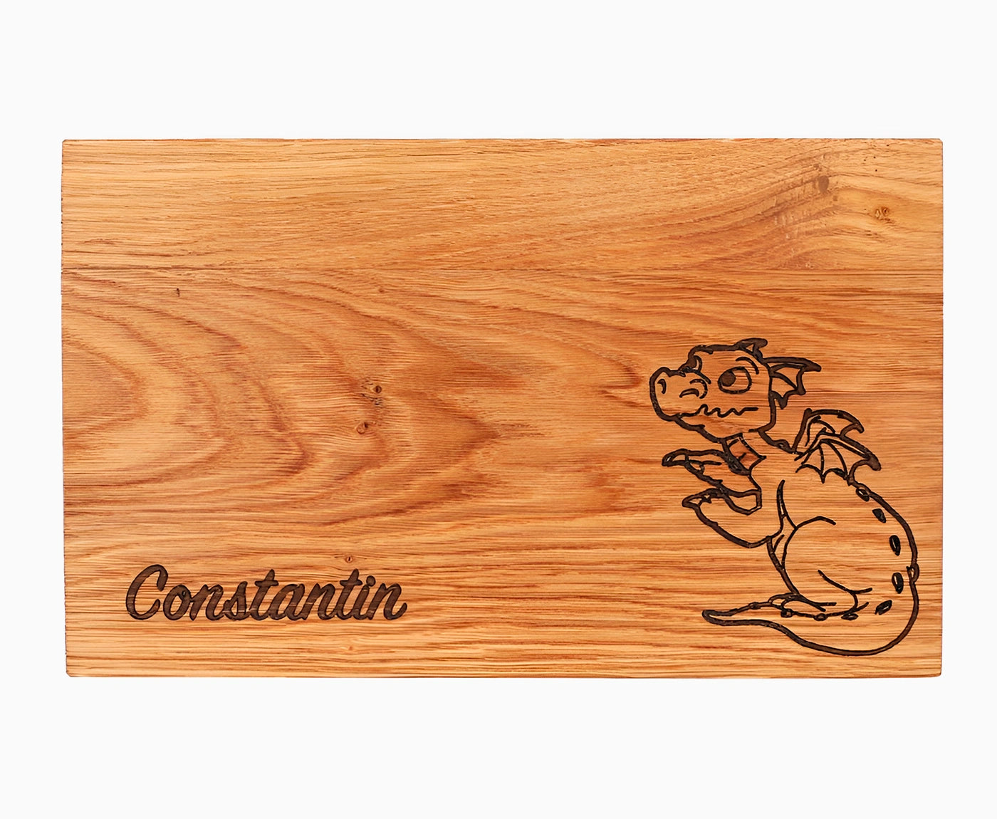 Frühstücksbrett Holz mit Gravur aus Dinomotiv und Name