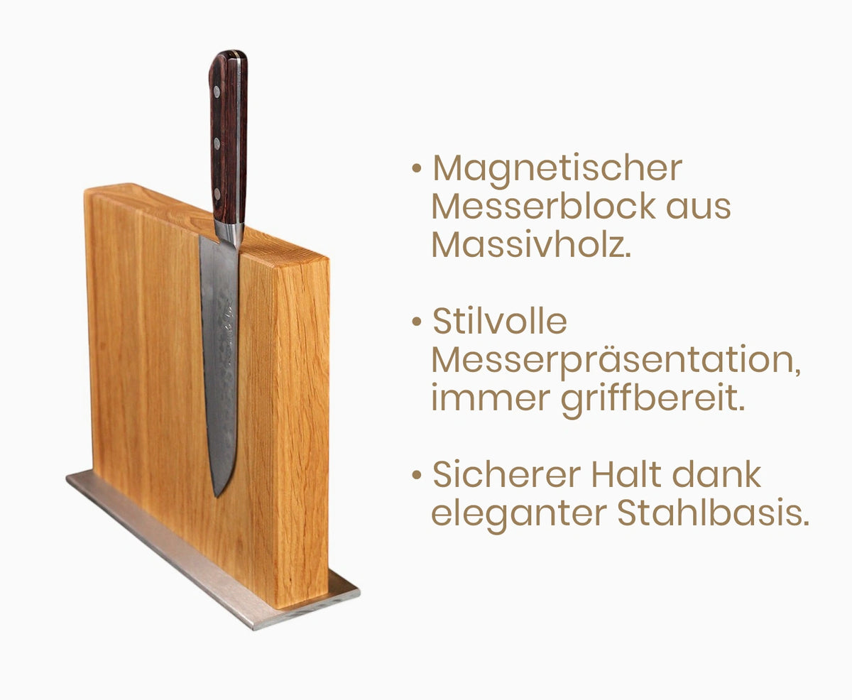 Magnetischer Design-Messerblock aus Ahorn