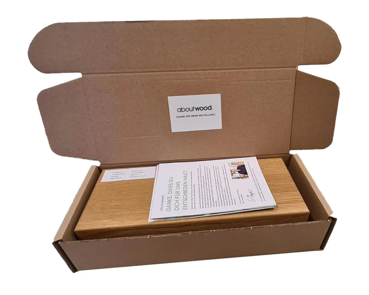 Versandbox mit Holzmustern von Aboutwood.