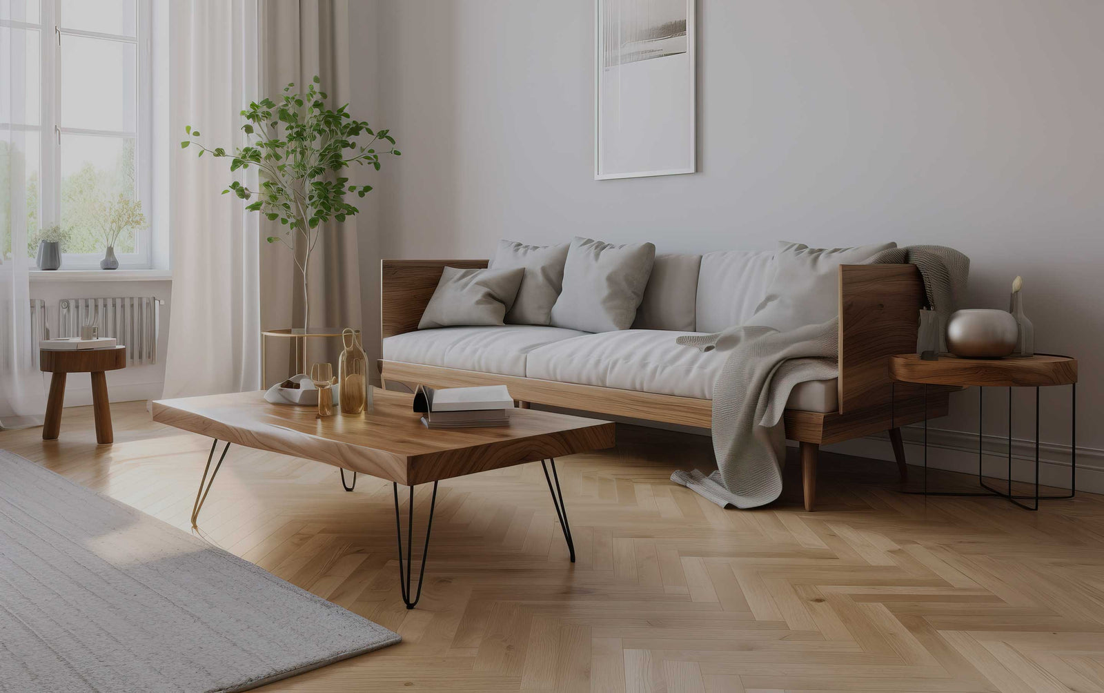 Couchtisch Massivholz im Wohnzimmer